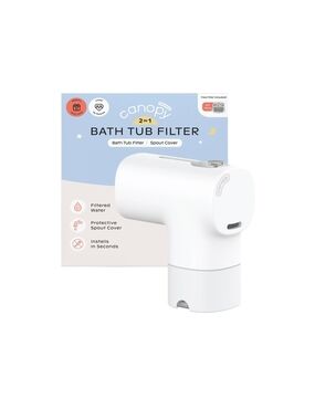 White 2-in-1 Bath Tub Filter & Spout Cover